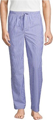 Land' End Men' Tall Poplin Pajama Pant - 2X Large Tall - Mariner Blue Stripe