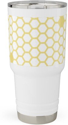 Travel Mugs: Honeycomb - Sugared Spring - Yellow Travel Tumbler, 30Oz, Yellow