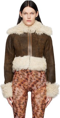 KNWLS SSENSE Exclusive Brown Neo Joan Shearling Jacket