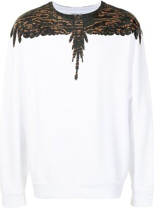 Wings-print long-sleeve T-shirt