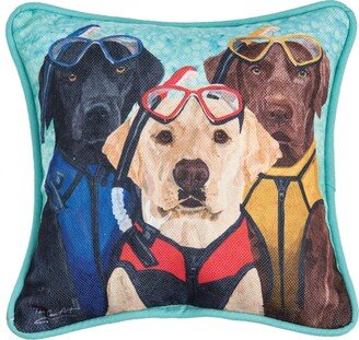 8 x 8 Snorkel Dog Petite Printed Throw Pillow