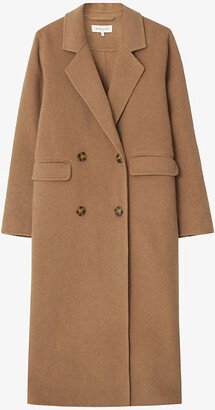 BY Malina BY alina Womens Cognac Lauretta Double-breasted Wool-blend Coat