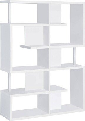 63.25 Hoover 5 Shelf Zig Zag Bookcase with Chrome Details