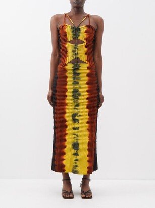 Suberi Shibori-dyed Cutout Ribbed-knit Dress