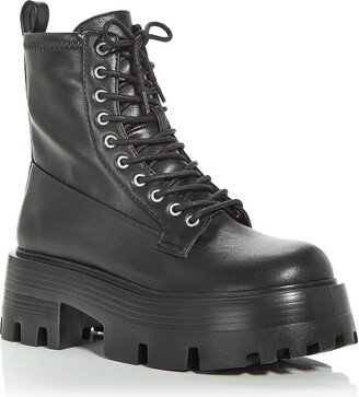 Maddox Womens Zipper Lace Up Combat & Lace-up Boots