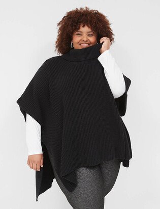 Turtleneck Rib Poncho