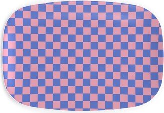 Serving Platters: Fun Checkers - Pink And Purple Serving Platter, Pink