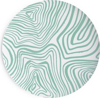 Salad Plates: Abstract Wavy Lines - Green Salad Plate, Green