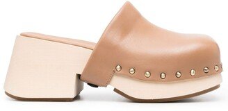 Square-Toe Leather Mules-AD