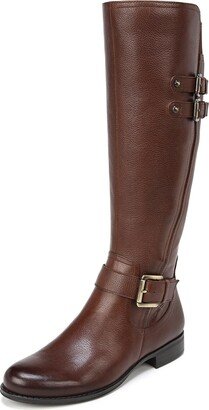 Womens Jessie Knee High Buckle Detail Riding Boots Chocolate Brown Leather 8.5 W