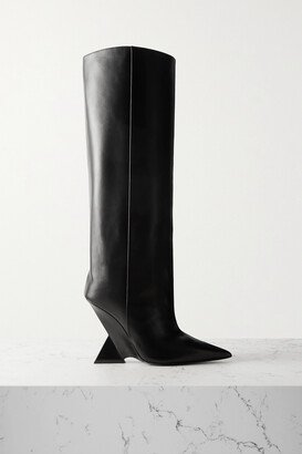 Cheope Leather Knee Boots - Black