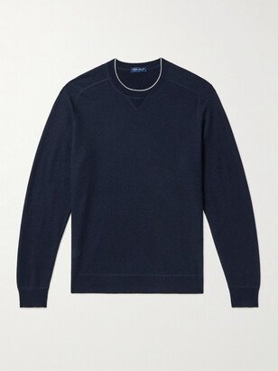 Voyager Contrast-Tipped Cashmere-Blend Sweater