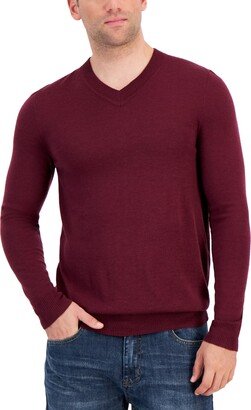 Men's Long-Sleeve V-Neck Merino Sweater, Created for Macy's