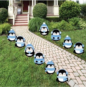 Big Dot of Happiness Winter Penguins - Lawn Decorations - Outdoor Holiday and Christmas Party Yard Decorations - 10 Piece