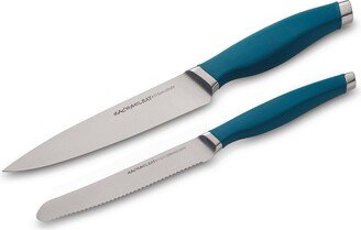2pc Stainless Steel Utility Knife Set Teal
