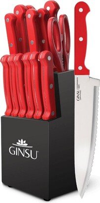 Kiso Dishwasher Safe 14pc Knife Block Set Red