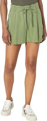 Bronte - Drawstring Shorts w/ Elastic Waistband (Olive) Women's Clothing