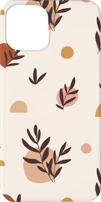 Custom Iphone Cases: Abstraction And Tropical Leaves - Light Phone Case, Silicone Liner Case, Matte, Iphone 11, Beige
