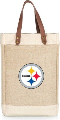 NFL Pittsburgh Steelers Pinot Jute Insulated Wine Bag - Beige