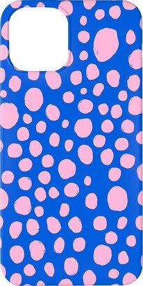 Custom Iphone Cases: Polka Dot - Blue And Pink Phone Case, Silicone Liner Case, Matte, Iphone 11, Blue