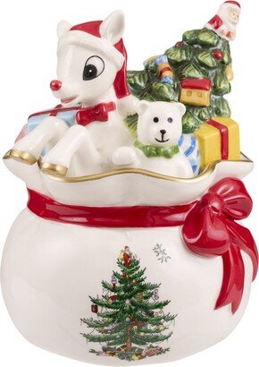 Christmas Tree Rudolph Candy Bowl