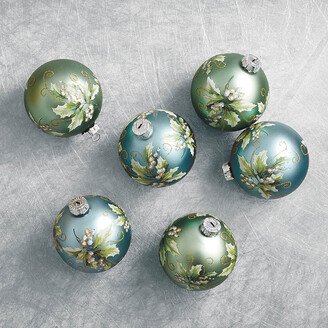 Flowy Holly Ornaments, Set of Six