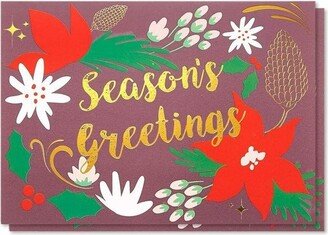 Best Paper Greetings 48 Pack Season’s Greetings Christmas Cards with Envelopes, Maroon (4 x 6 In)