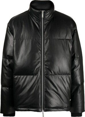 Faux-Leather Padded Jacket