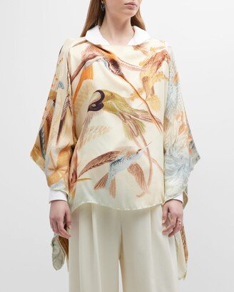 Hummingbird Cashmere-Blend Poncho