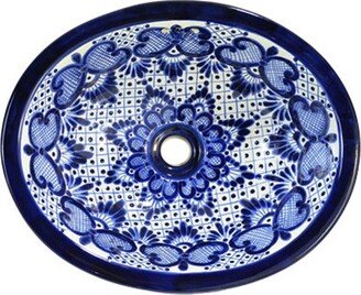 Mexican Bathroom Sink Talavera Drop in Handmade & Hand Painted Folk Art 21 X 17 #194