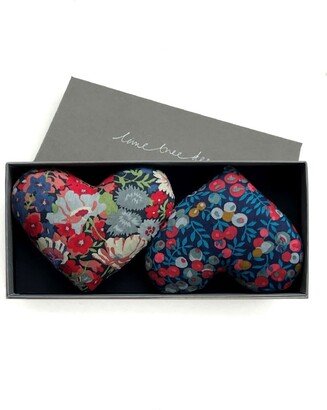 Lime Tree Design Hope & Glory Box Of Two Lavender Hearts Made With Liberty Fabric