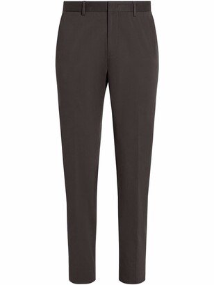 Slim-Cut Cotton Trousers-AE