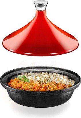 Tajine Pot With Red Enamel Coating