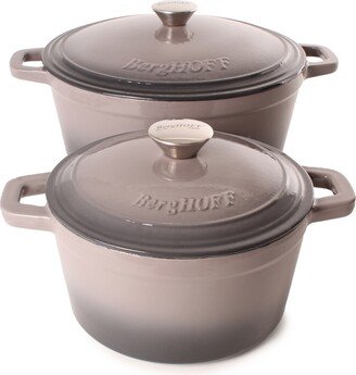 Neo Cast Iron 3 Quart Covered Dutch Oven and 7 Quart Covered Stockpot, Set of 2