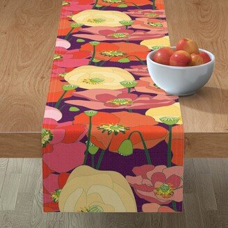 Table Runners: Wild Poppy Meadow - Orange Table Runner, 108X16, Orange