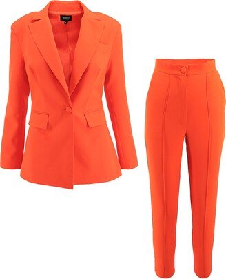 Bluzat Orange Slim Fit Suit