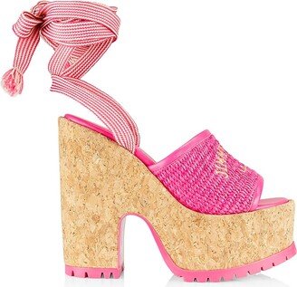 Gal Raffia Platform Sandals