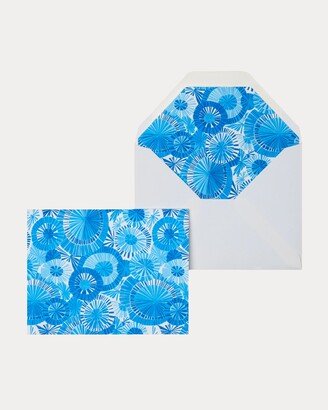 Folded Note Card Set Starburst Blue Multi