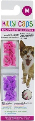 Kitty Caps Nail Caps Covers Cat Claws - Medium - Hot Purple & Hot Pink(40 Count)