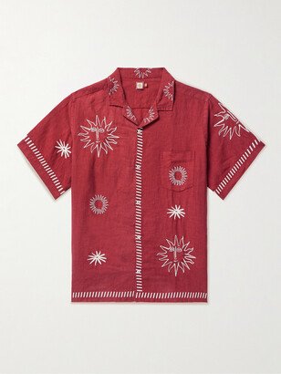 Embroidered Linen Pyjama Shirt