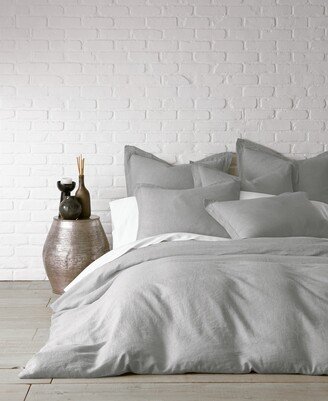 Washed Linen Light Gray Twin Duvet Cover