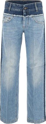 Paneled Denim Trouser