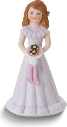 Curata Birthday Girls Brunette Age 8 Porcelain Bisque Figurine