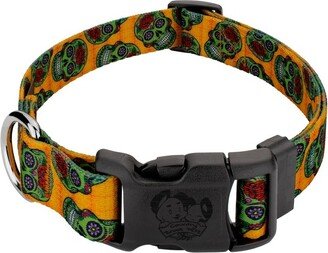 Country Brook Petz - Deluxe Sugar Skulls Dog Collar - Made in The U.S.A., Medium