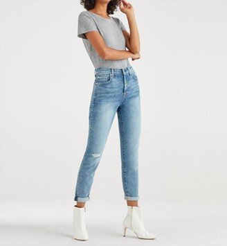 High Waist Josefina Skinny Boyfriend Jean With Busted Knee In Nolita