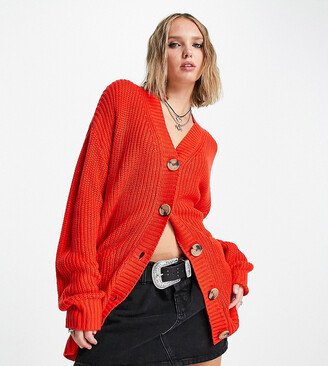 Violet Romance Petite oversized cardigan in orange