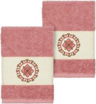 Isabell Embellished Washcloth - Set of 2 - Tea Rose