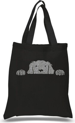 Peeking Dog - Small Word Art Tote Bag