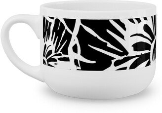 Mugs: Poppy Arty Latte Mug, White, 25Oz, Black