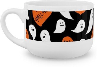 Mugs: Halloween Ghosts Happy Halloween Latte Mug, White, 25Oz, Black